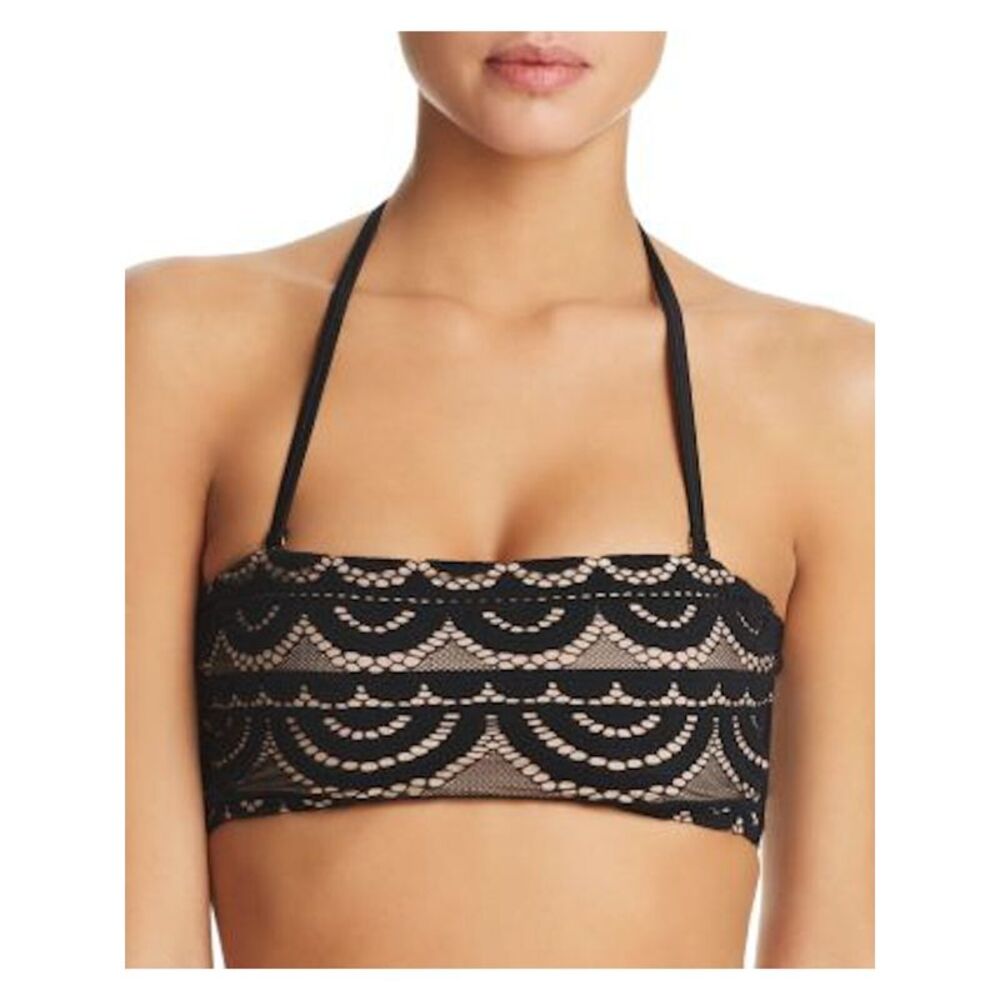 PILY Q Women's Black Bandeau Bikini Top M